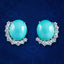 Vintage Turquoise Diamond Stud Earrings 18ct Gold 