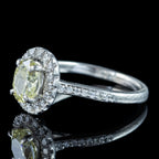 Vintage Yellow Fancy Diamond Cluster Ring 1.3ct Total With Cert