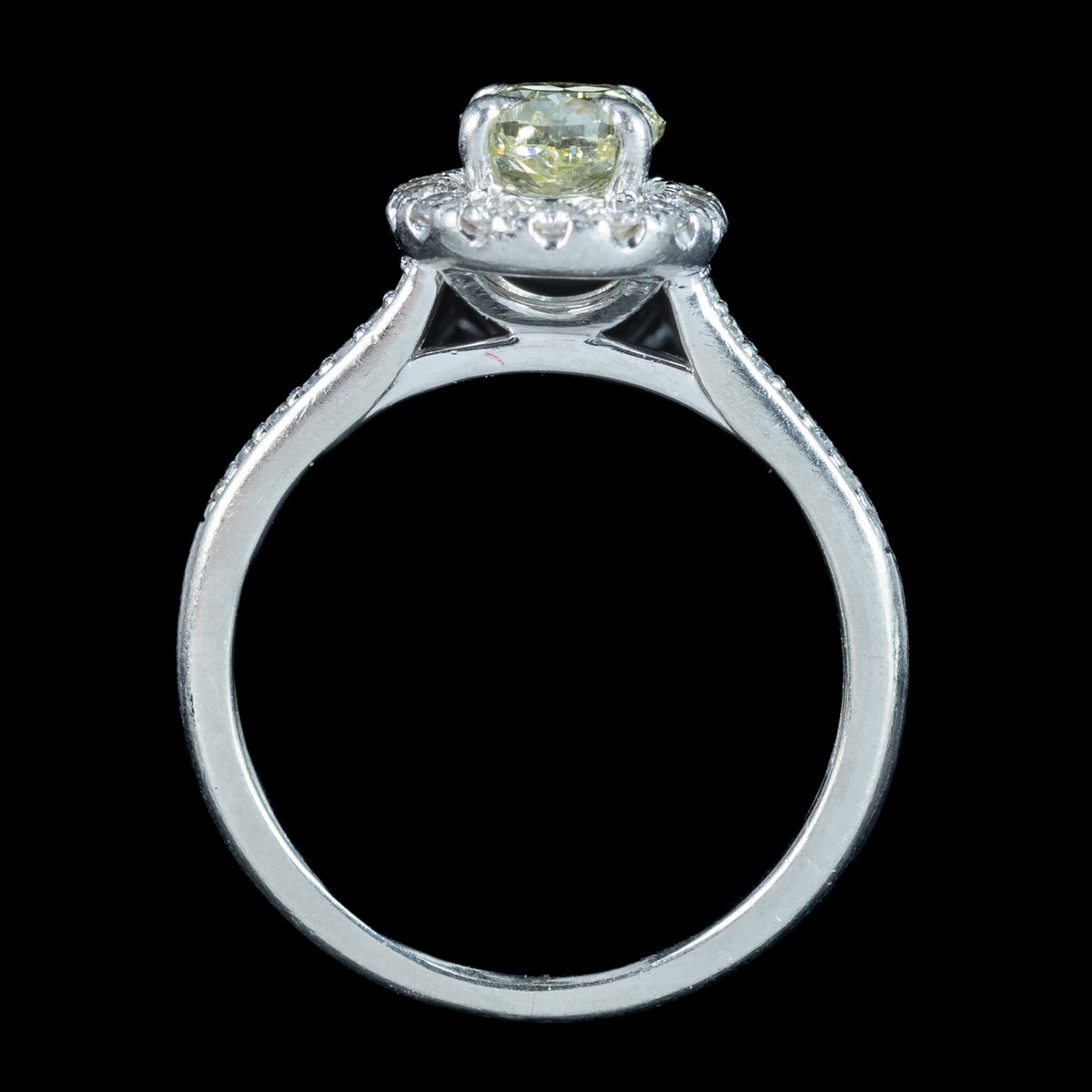 Vintage Yellow Fancy Diamond Cluster Ring 1.3ct Total With Cert