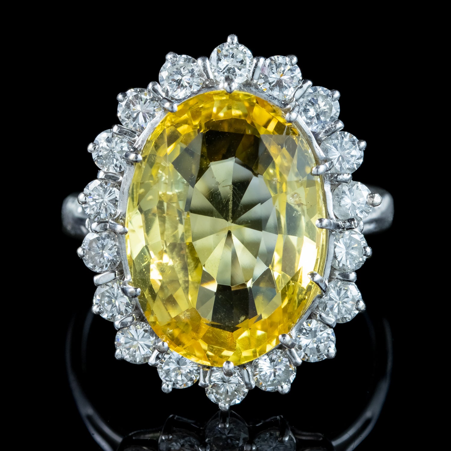Vintage Yellow Sapphire Diamond Cocktail Ring 10ct Sapphire Secondary image