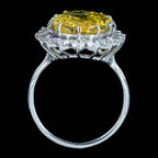 Vintage Yellow Sapphire Diamond Cocktail Ring 10ct Sapphire