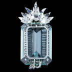 Vintage Aquamarine Diamond Pendant 18ct Gold 74.5ct Aqua