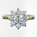 Vintage Diamond Daisy Cluster Ring 1.5ct Total