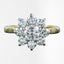 Vintage Diamond Daisy Cluster Ring 1.5ct Total