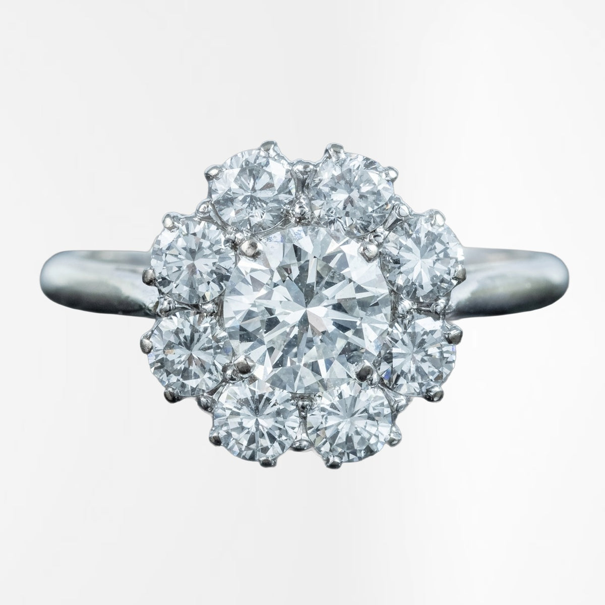 Vintage Diamond Daisy Cluster Ring 1.60ct Total Main image
