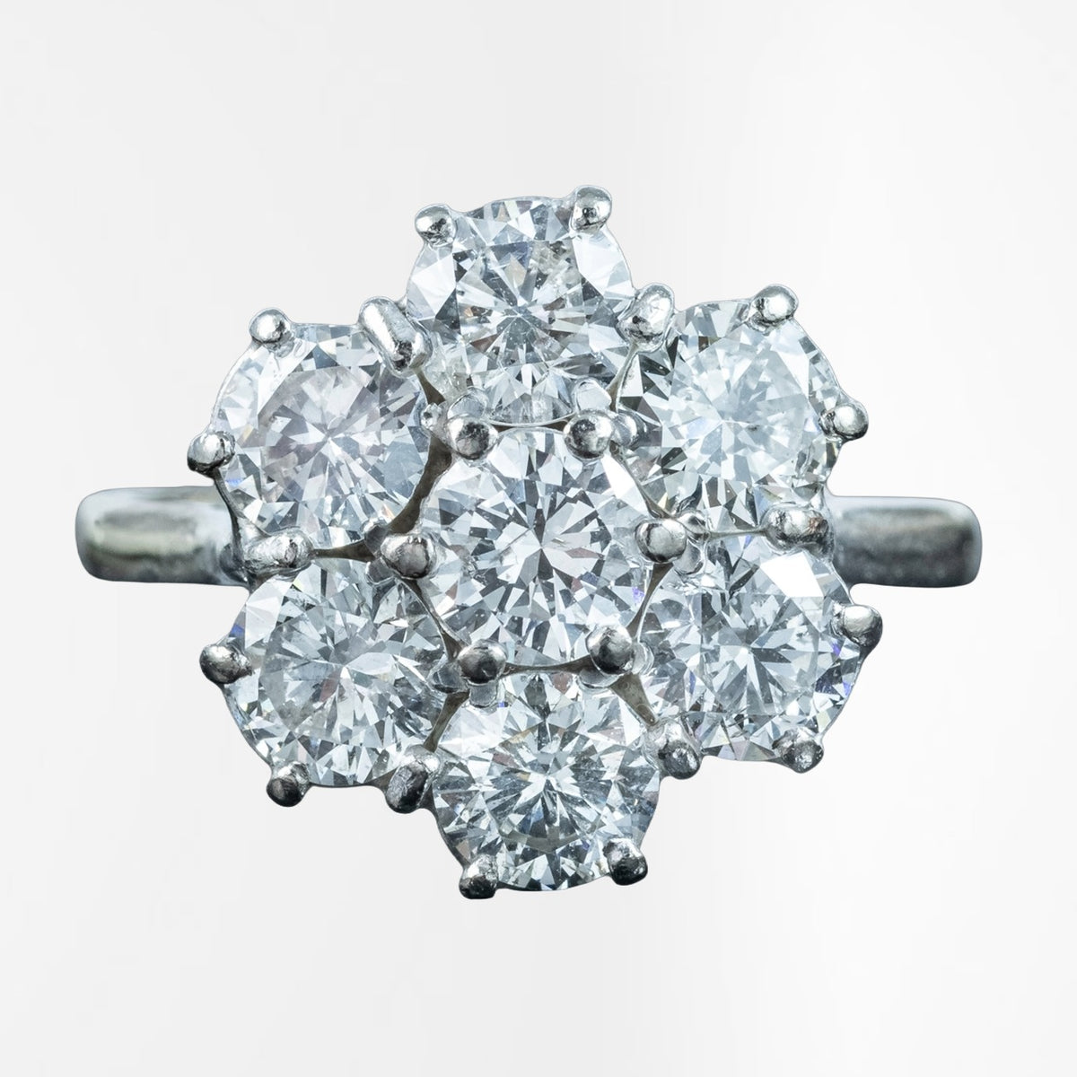 Vintage Diamond Daisy Cluster Ring 2.1ct Total Main image