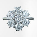 Vintage Diamond Daisy Cluster Ring 2.1ct Total