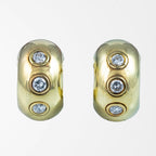 Vintage Diamond Hoop Earrings 14ct Gold 0.60ct Total