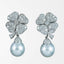 Vintage Diamond Pearl Drop Earrings Platinum Clovers 3.6ct Diamond