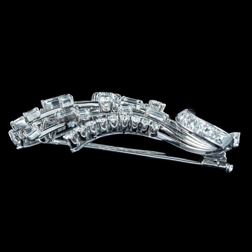 Vintage Diamond Spray Brooch 18ct Gold 4.5ct Total