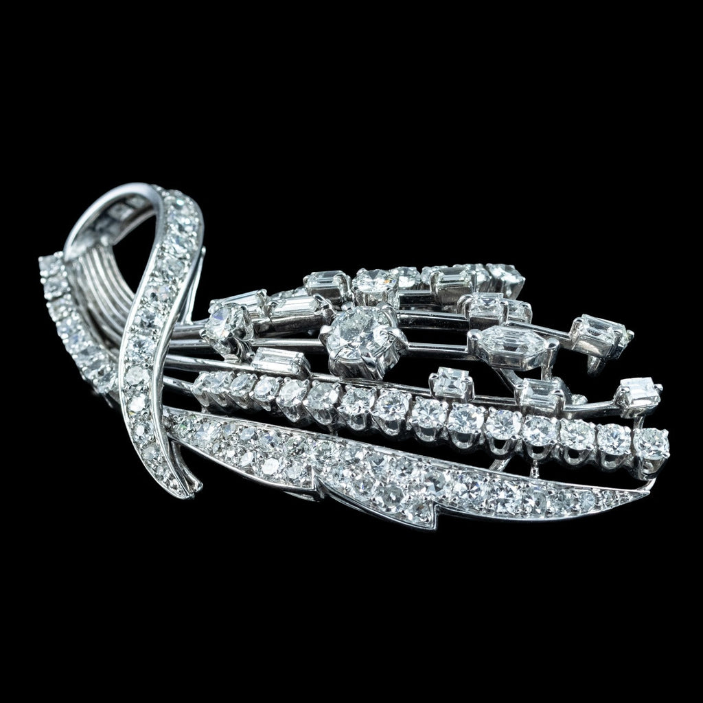 Vintage Diamond Spray Brooch 18ct Gold 4.5ct Total
