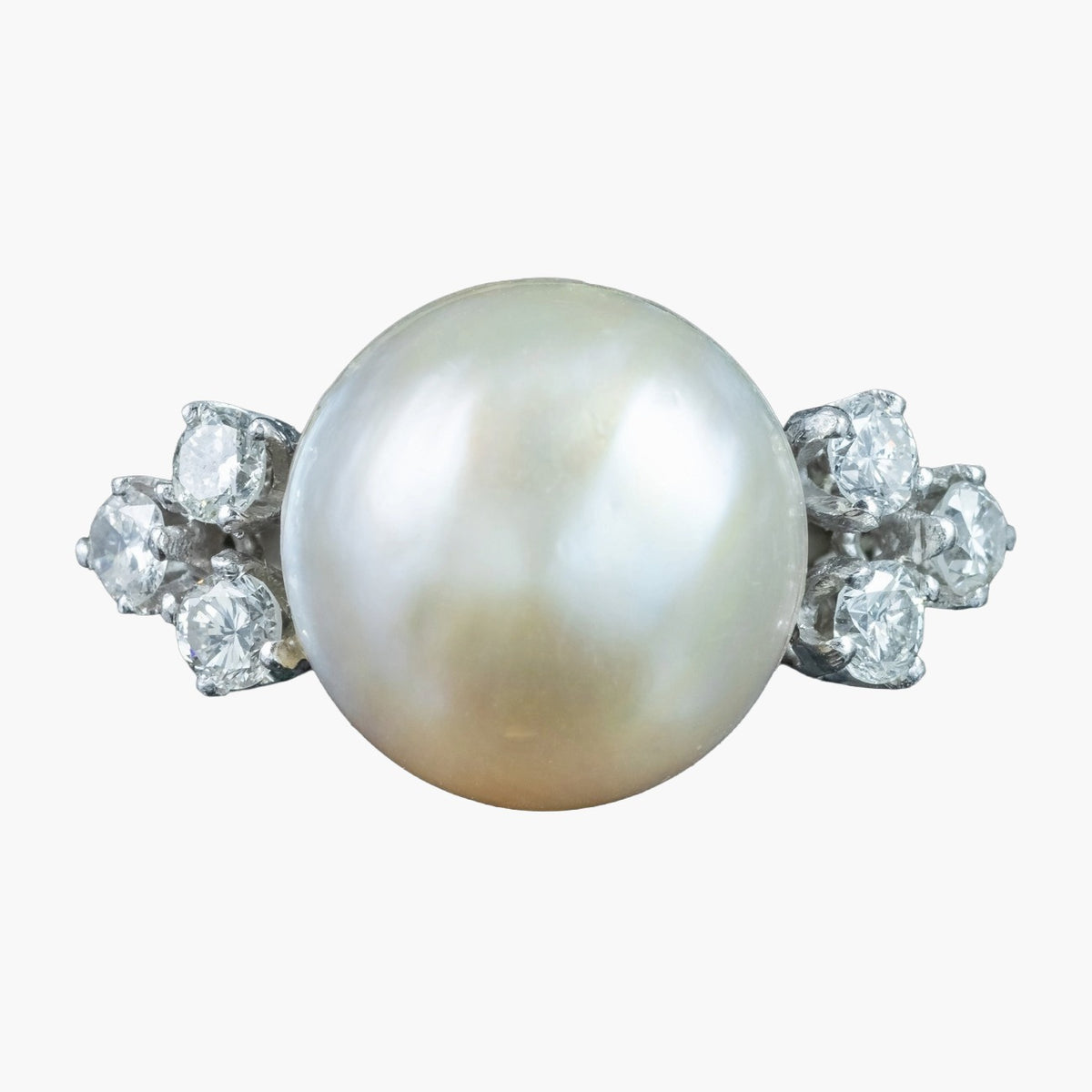 Vintage Mabe Pearl Diamond Cocktail Ring