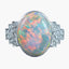 Vintage Opal Diamond Ring Art Deco Revival 5.5ct Opal