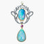 Vintage Opal Diamond Ruby Pendant Silver Gold With Box