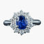Vintage Sapphire Diamond Cluster Ring 1.1ct Blue Sapphire