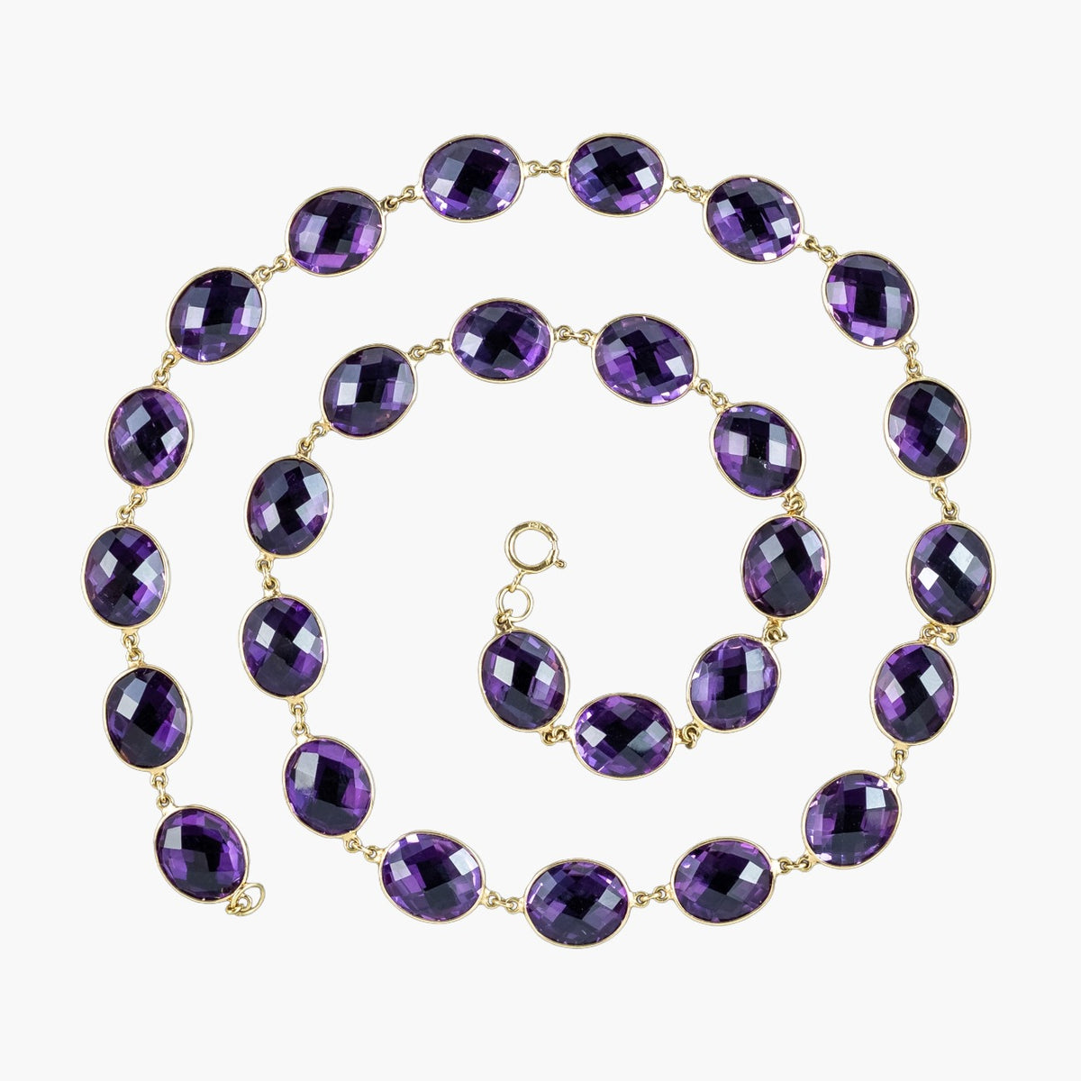 Vintage Amethyst Riviere Necklace 18ct Gold Main image