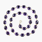 Vintage Amethyst Riviere Necklace 18ct Gold
