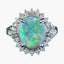 Vintage Black Opal Diamond Cluster Ring 2.64ct Natural Opal