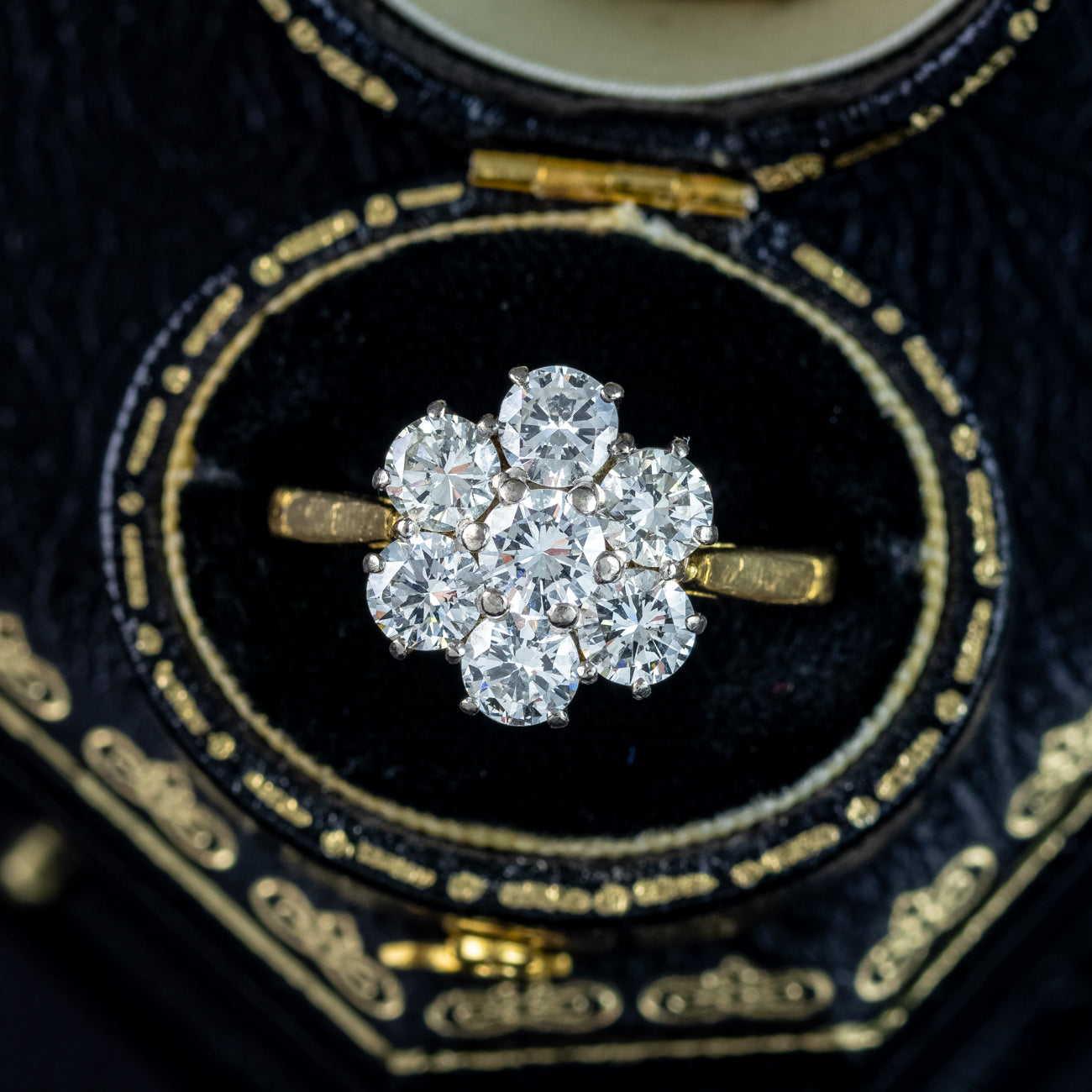 Vintage Diamond Cluster Ring 2.1ct Total Dated 1981 Secondary image