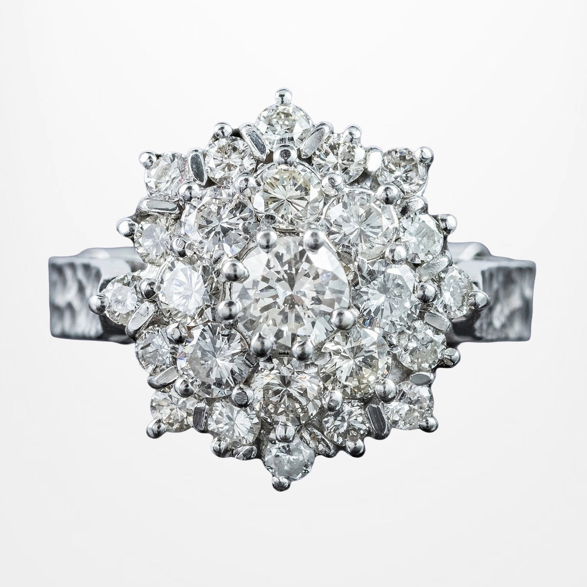 Vintage Diamond Cluster Ring 2.4ct Total Main image