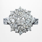Vintage Diamond Cluster Ring 2.4ct Total