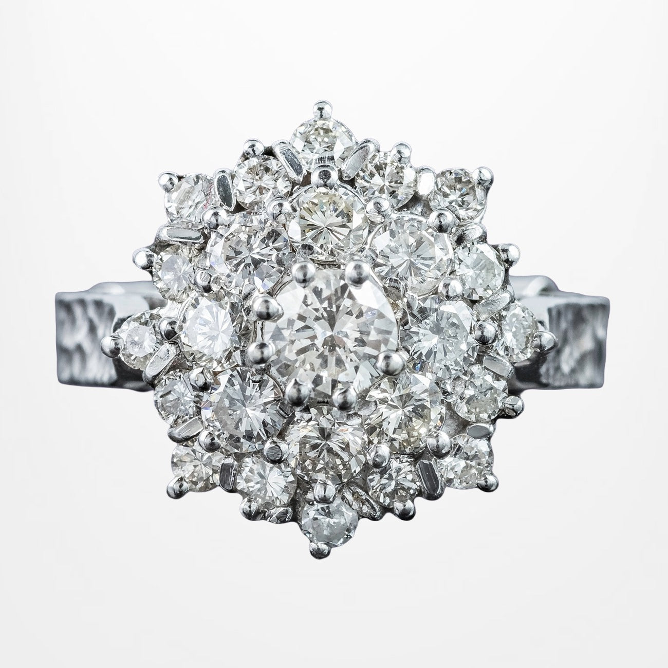Vintage Diamond Cluster Ring 2.4ct Total
