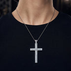Vintage Diamond Cross Pendant Platinum 1.7ct Diamond