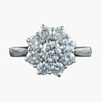 Vintage Diamond Daisy Cluster Ring 1.7ct Total