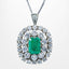Vintage Emerald Diamond Brooch Pendant Necklace 14ct Gold 2.5ct Emerald