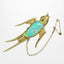 Vintage Opal Diamond Swallow Bird Brooch 18ct Gold