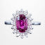 Vintage Ruby Diamond Cluster Ring 2.5ct Ruby With Box
