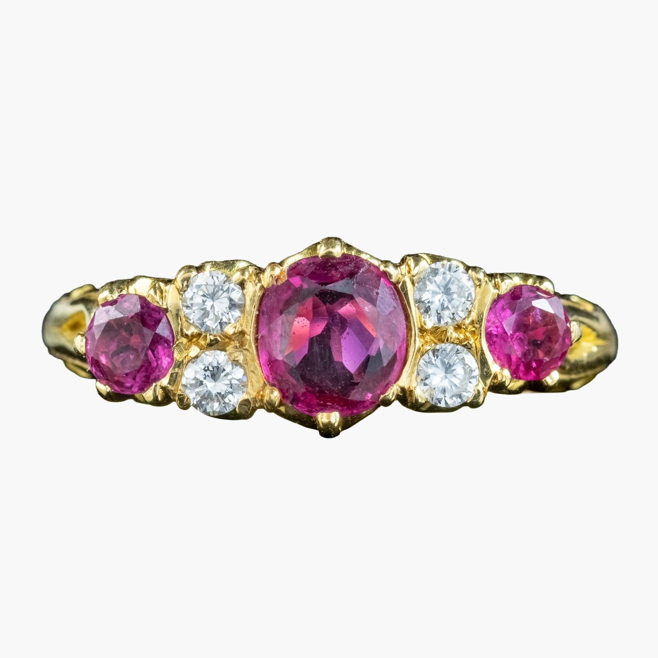 Vintage Ruby Diamond Ring 1.2ct Ruby Dated 1989 With Cert Main image