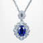 Vintage Sapphire Diamond Pendant Necklace Platinum 1.74ct Blue Sapphire