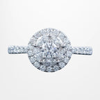 Vintage Style Diamond Halo Cluster Ring 0.98ct Total