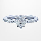 Vintage Style Diamond Heart Cluster Ring 0.76ct Total
