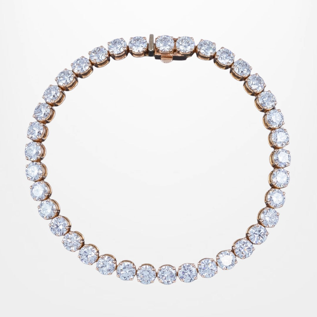 Vintage Style Lab Grown Diamond Tennis Bracelet 18ct Rose Gold 12.72ct Total Main image