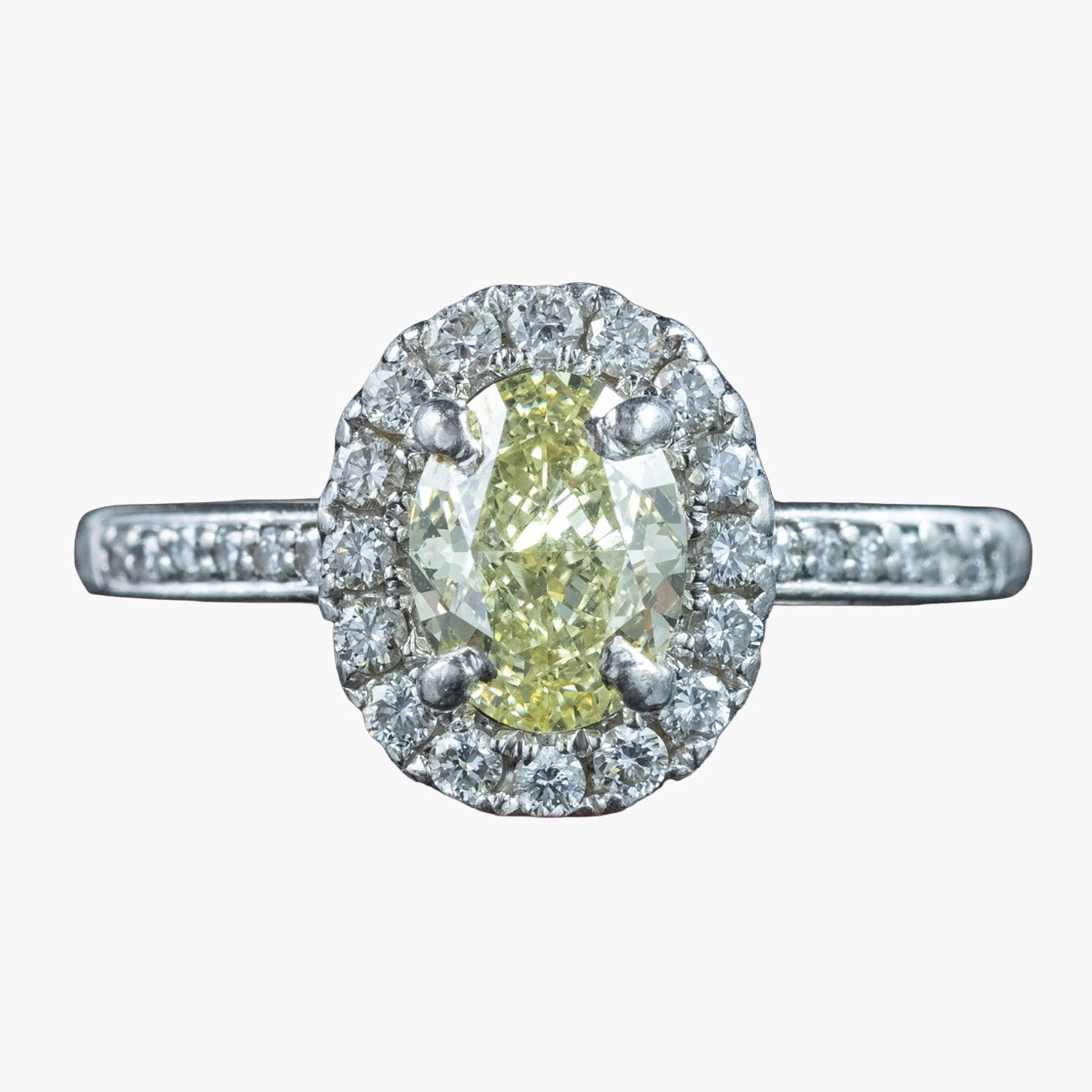 Vintage Yellow Fancy Diamond Cluster Ring 1.3ct Total With Cert Main image