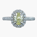 Vintage Yellow Fancy Diamond Cluster Ring 1.3ct Total With Cert