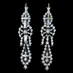 Antique Victorian French Paste Drop Earrings Silver