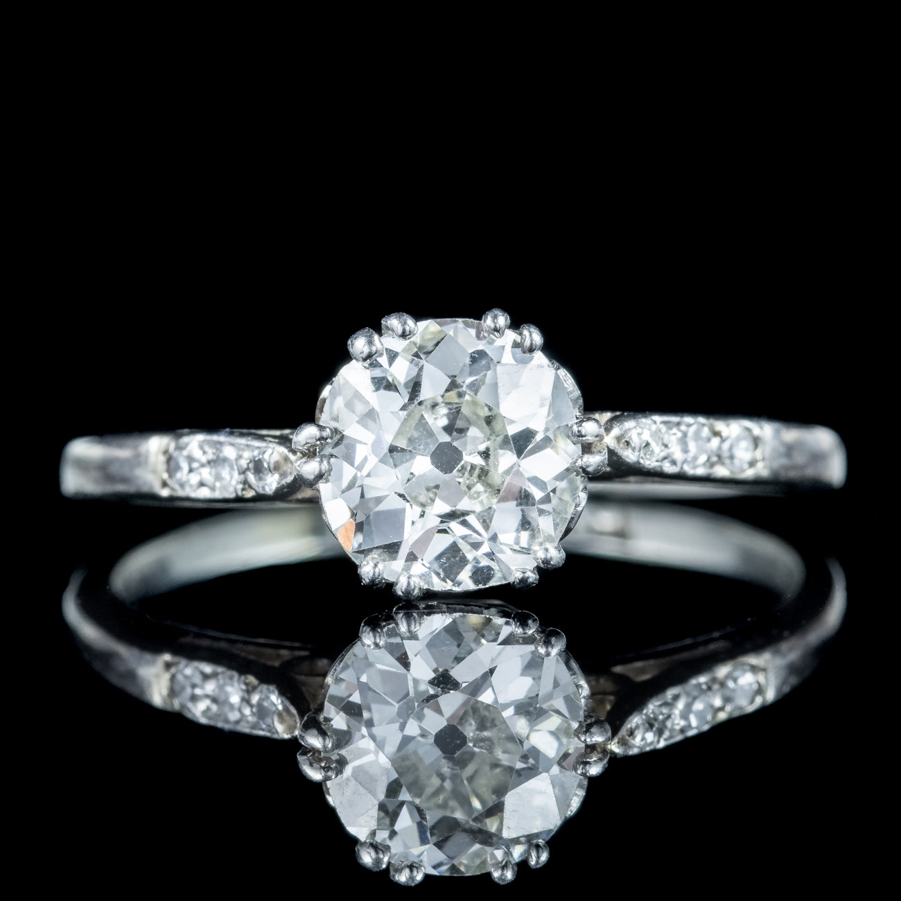 Art Deco Diamond Solitaire Ring 1.2ct Old Cut Diamond Secondary image