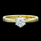 Edwardian Style Diamond Solitaire Ring 0.75ct Diamond 