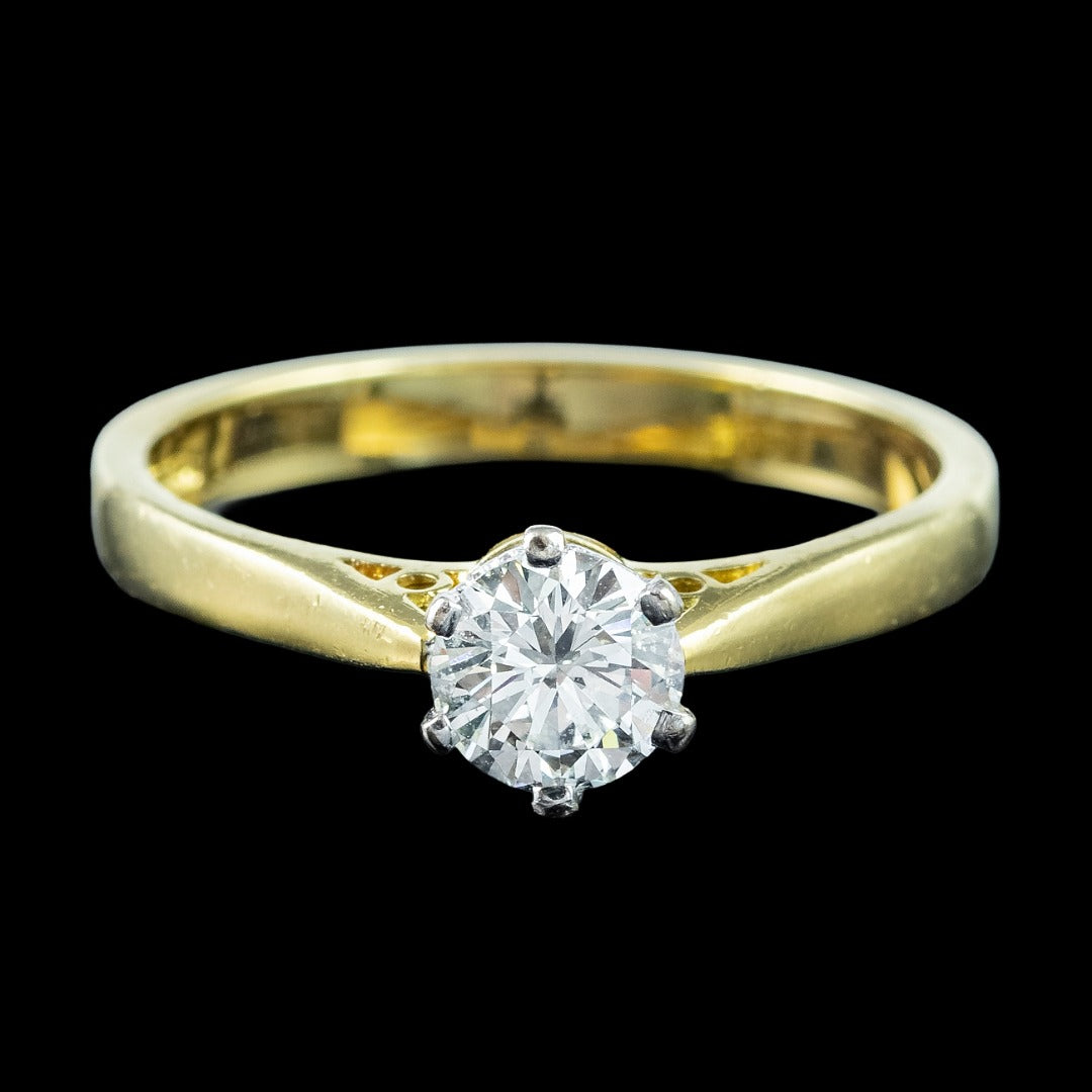 Edwardian Style Diamond Solitaire Ring 0.75ct Diamond 