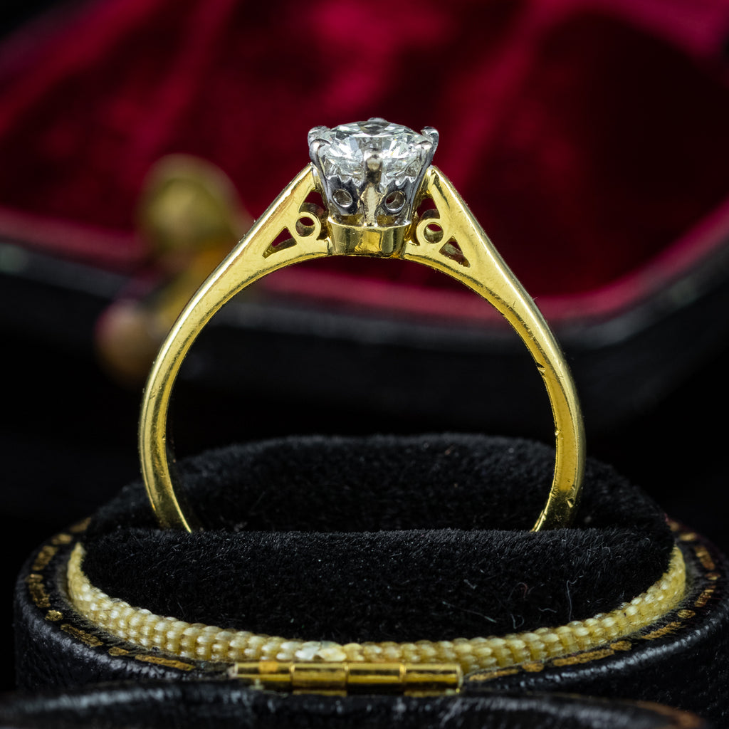 Edwardian Style Diamond Solitaire Ring 0.75ct Diamond 