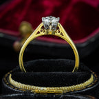 Edwardian Style Diamond Solitaire Ring 0.75ct Diamond 