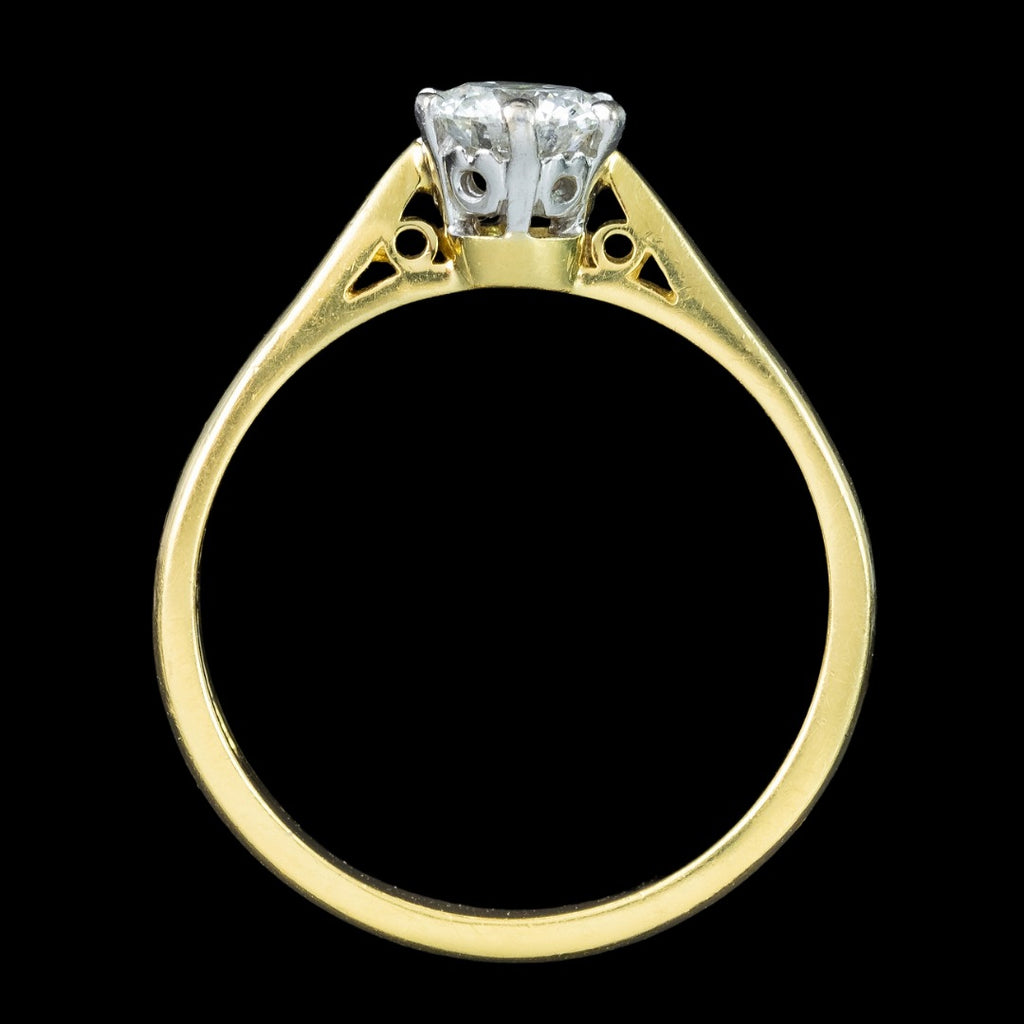 Edwardian Style Diamond Solitaire Ring 0.75ct Diamond 