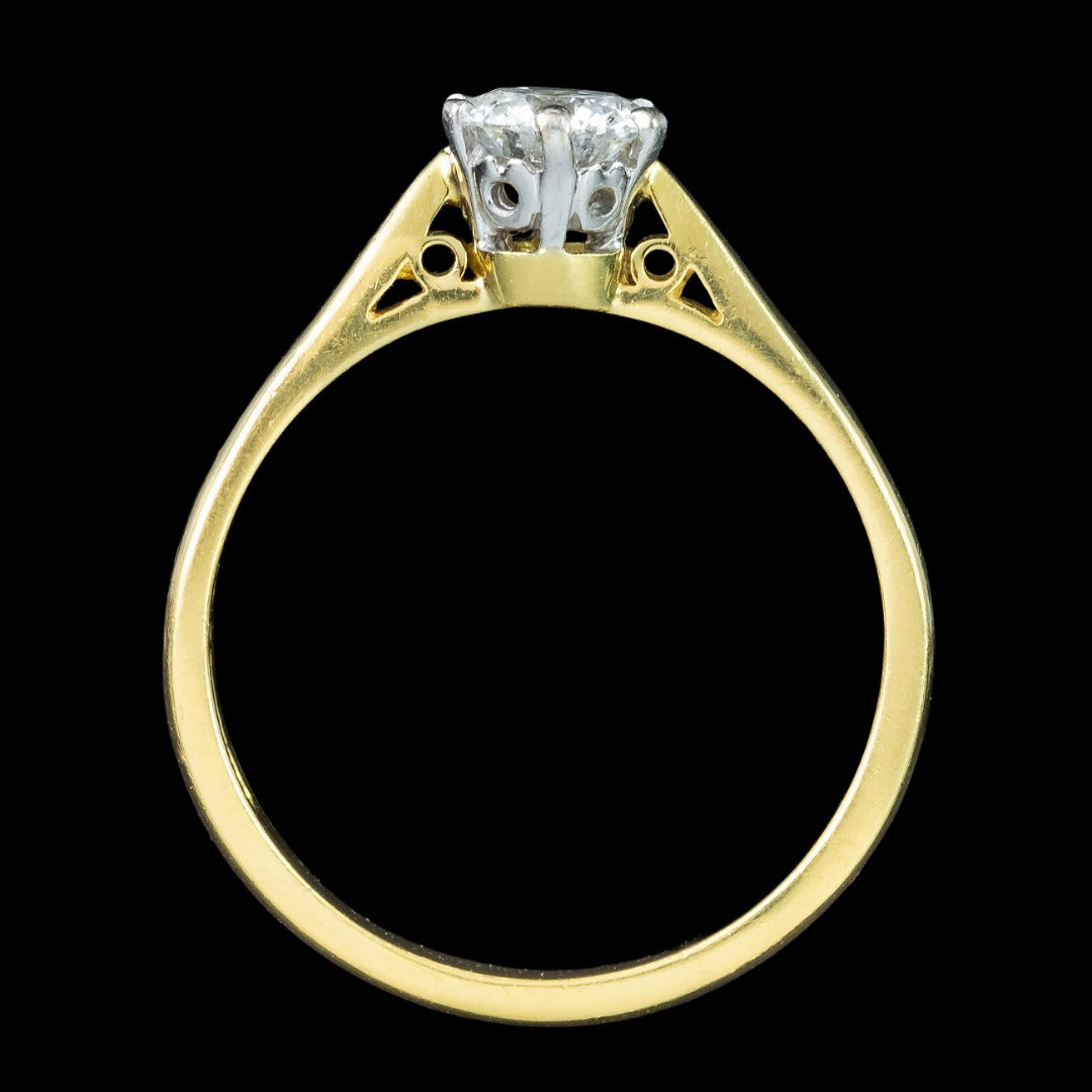 Edwardian Style Diamond Solitaire Ring 0.75ct Diamond 