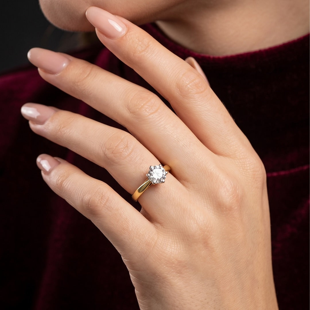 Edwardian Style Diamond Solitaire Ring 0.75ct Diamond Secondary image