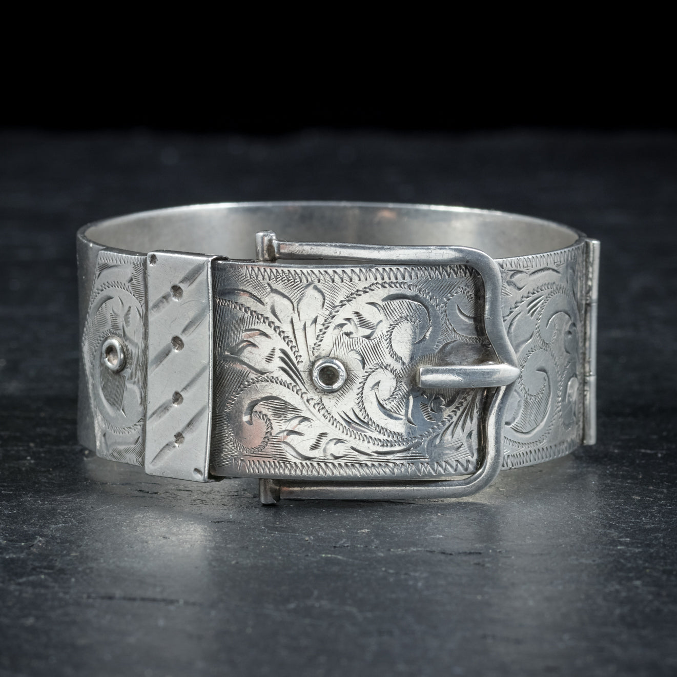 Sterling Silver Buckle Bangle Dated 1965 Secondary image