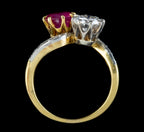 Antique Edwardian French 0.90Ct Ruby And Diamond Twist Ring Platinum 18Ct Gold Circa 1901