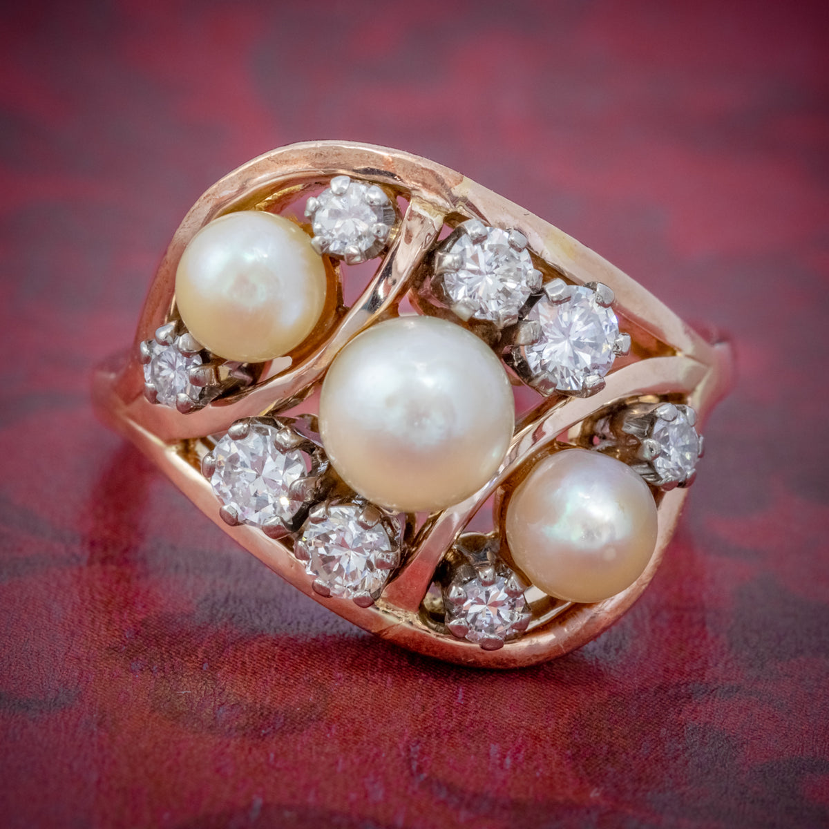 ANTIQUE EDWARDIAN PEARL DIAMOND CLUSTER RING 18CT GOLD CIRCA 1910 COVER Main image